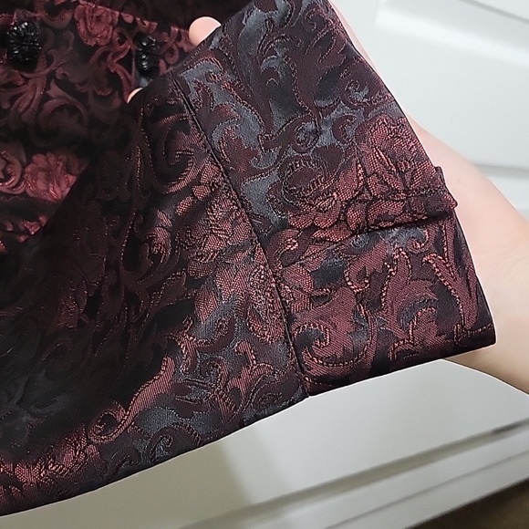 Vintage Metallic Acetate Brocade Floral Paisley Chunky Sequin Button Jacket - Picture 5 of 9